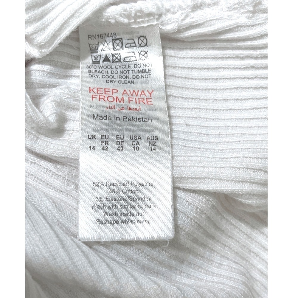 Nasty Gal Collection White Ribbed Crop Top Sleeveless Crew Neck SZ 10 Clean Girl - Picture 7 of 10